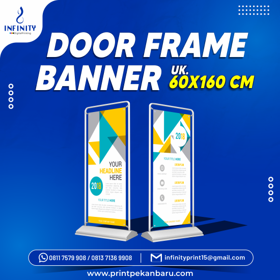 Door Frame Banner uk 60 x 160 cm + Kaki Cetak Aja